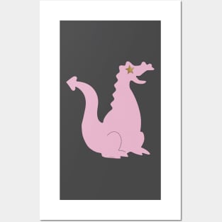 Die Cut Dragon (pink) Posters and Art